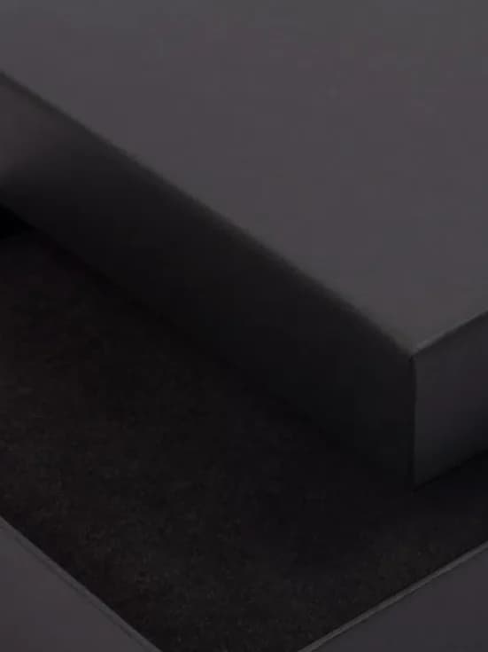 Black presentation gift box with a foam insert